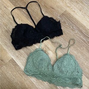 Aerie lace racer back bralettes